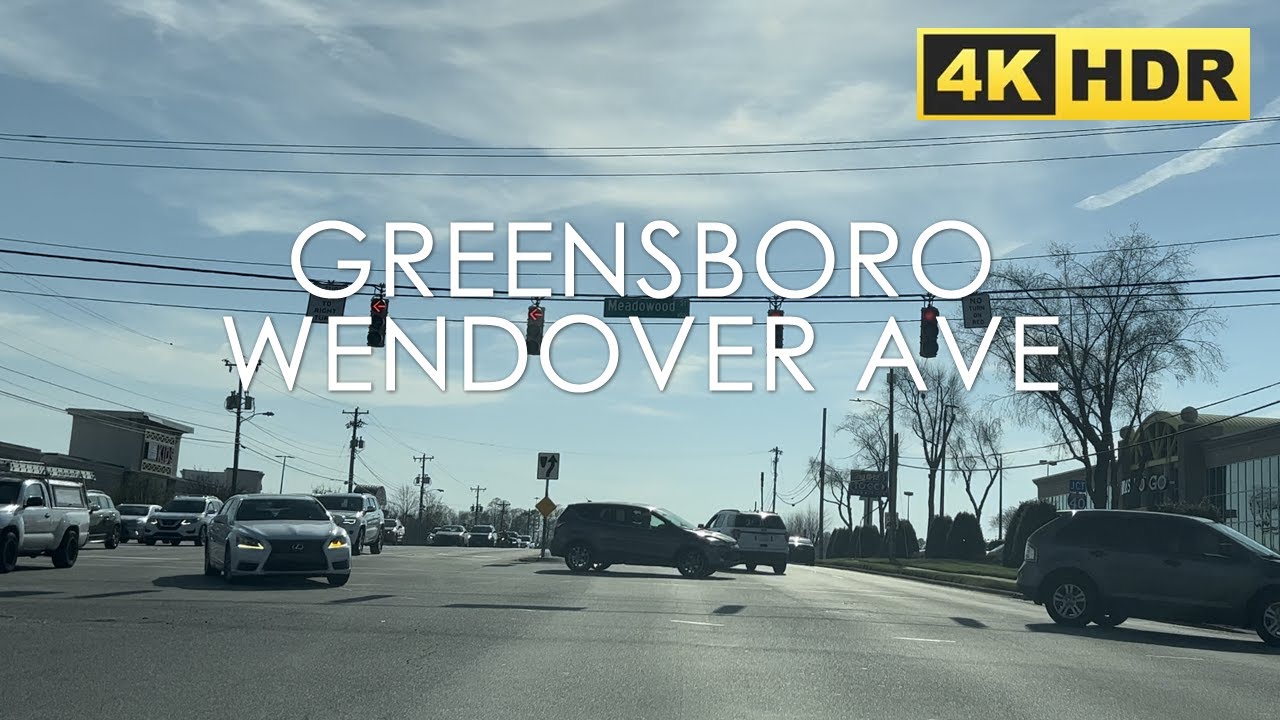 Wendover Ave, Greensboro, North Carolina, USA | 4K HDR