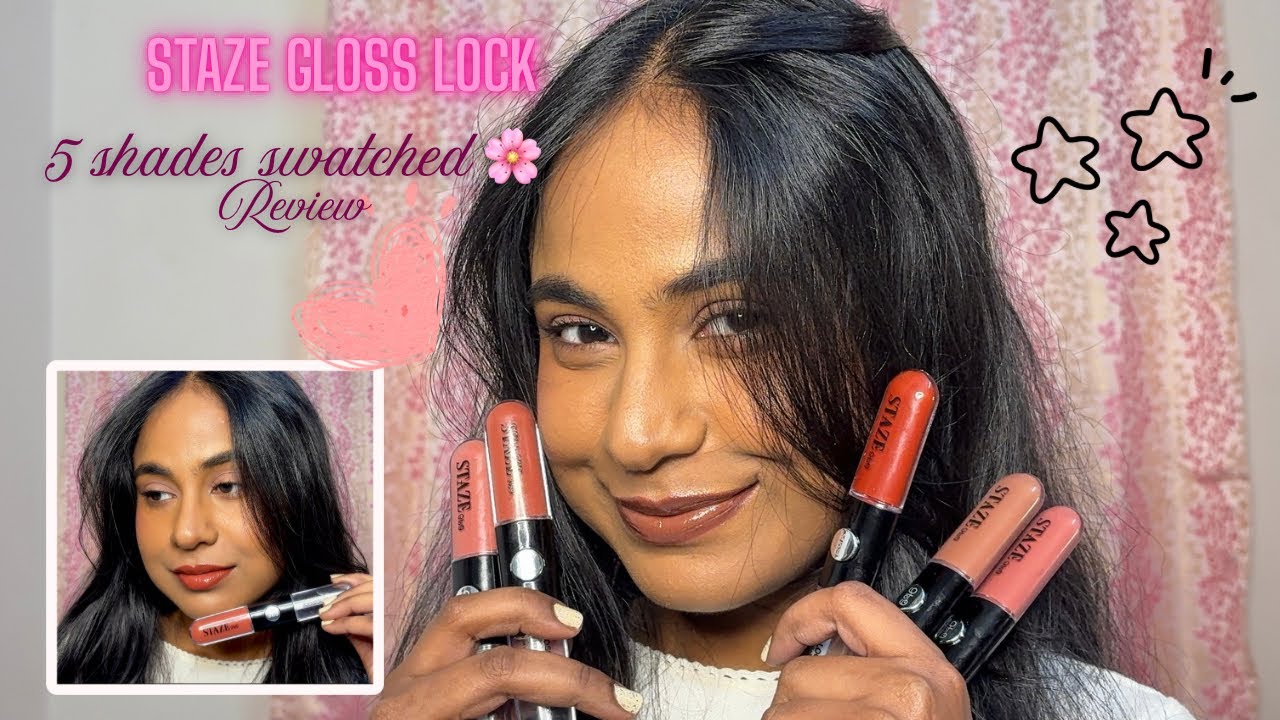 Better to Be Sad in Glossy Lips 💋 | Staze Gloss Lock Lipstick Swatches + Review ✨| Parnasree Saha