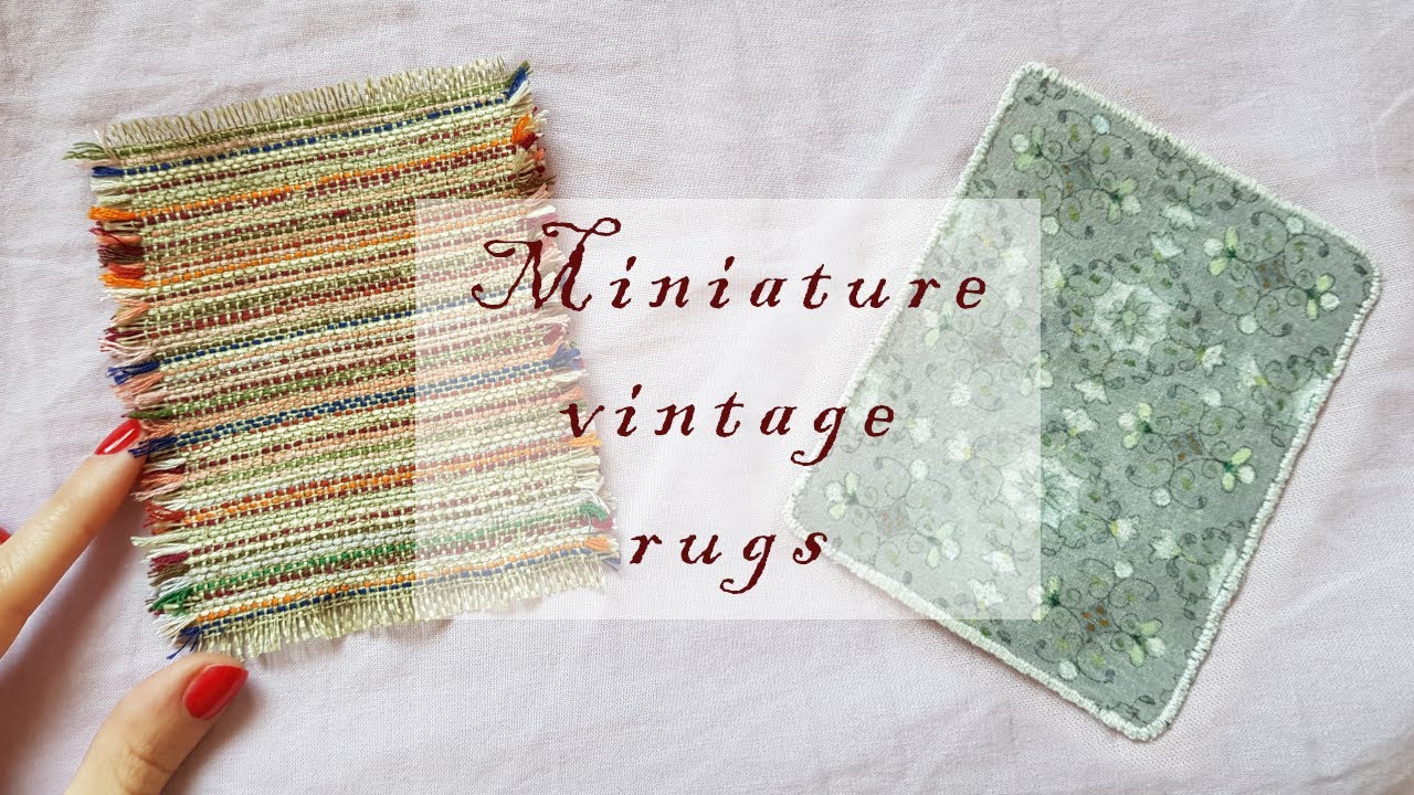 Miniature vintage rug tutorial. How to make a carpet for dollhouses- easy DIY. Alfombra para muñecas