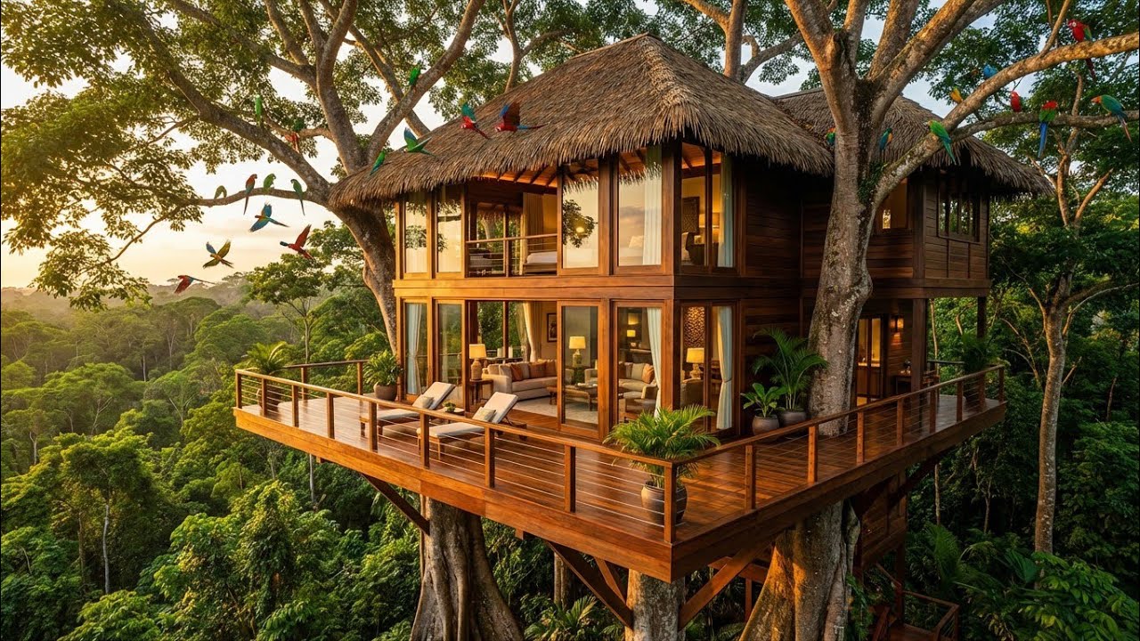 Luxury Living Inside a Giant Hollow Tree | Jungle Glass-Floor Apartment