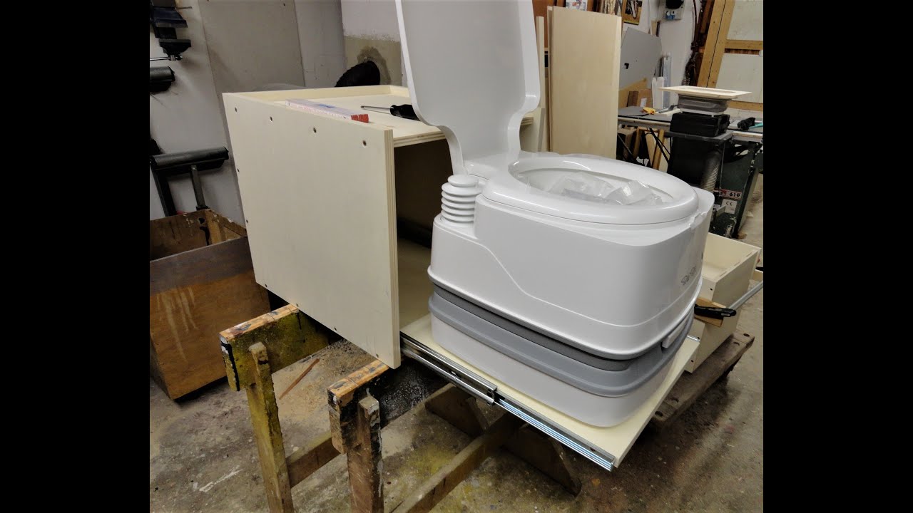 VW Bus T6 T6.1 WC Hocker mit Vollauszug Porta Potti  Matratzen zum Campingausbau