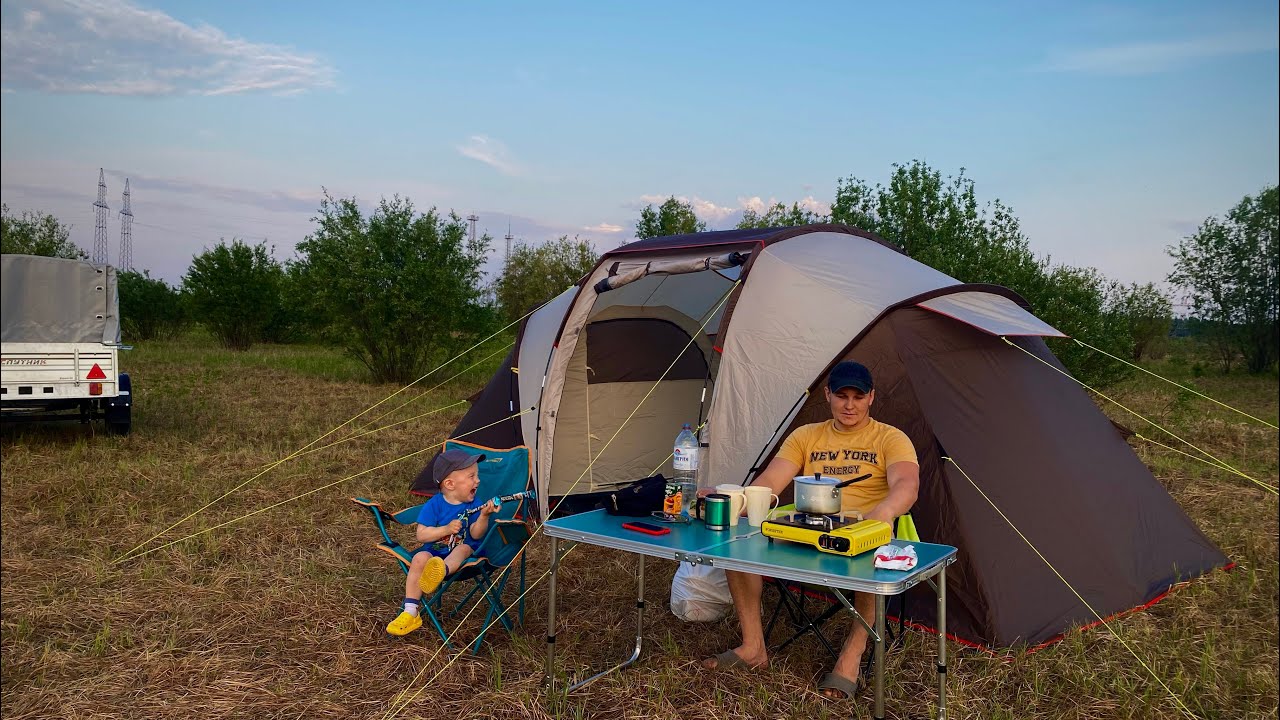 Палатка outventure Hudson 4- испытываем в дождь и ветер