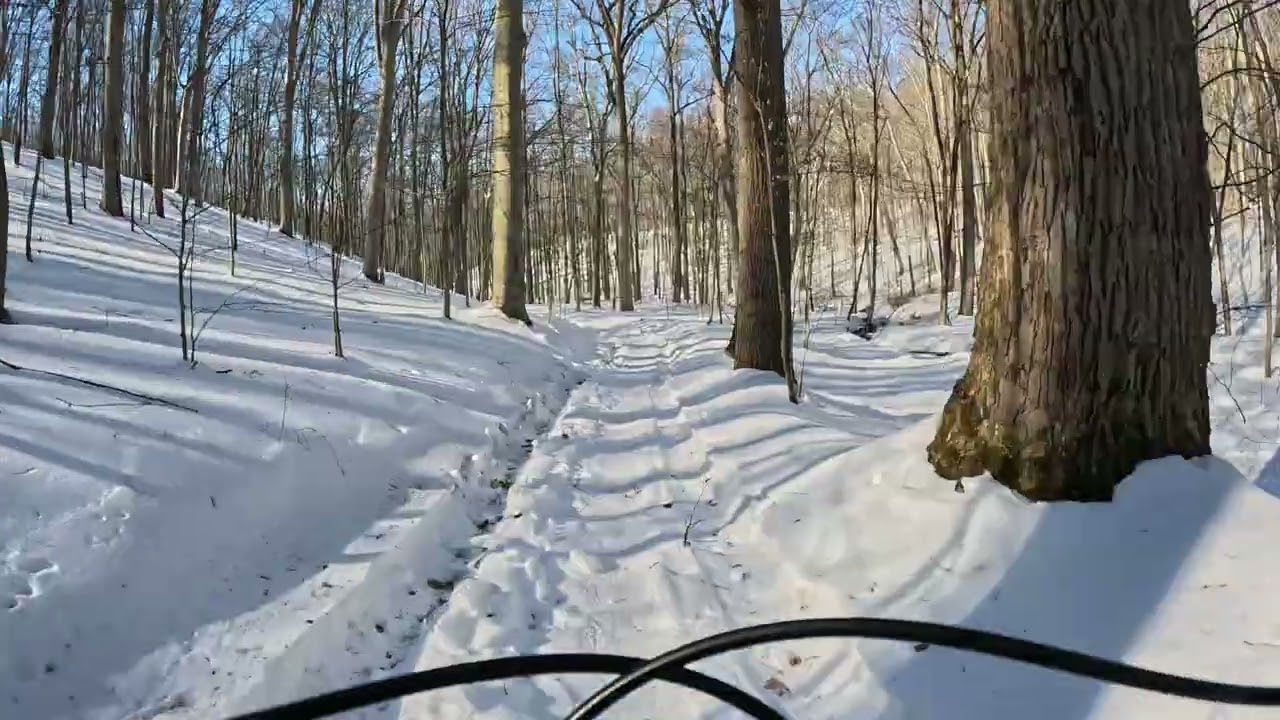 Lewis Morris Park - Groomed Snow Biking on my Trek Fuel - Part 3 (Descent)