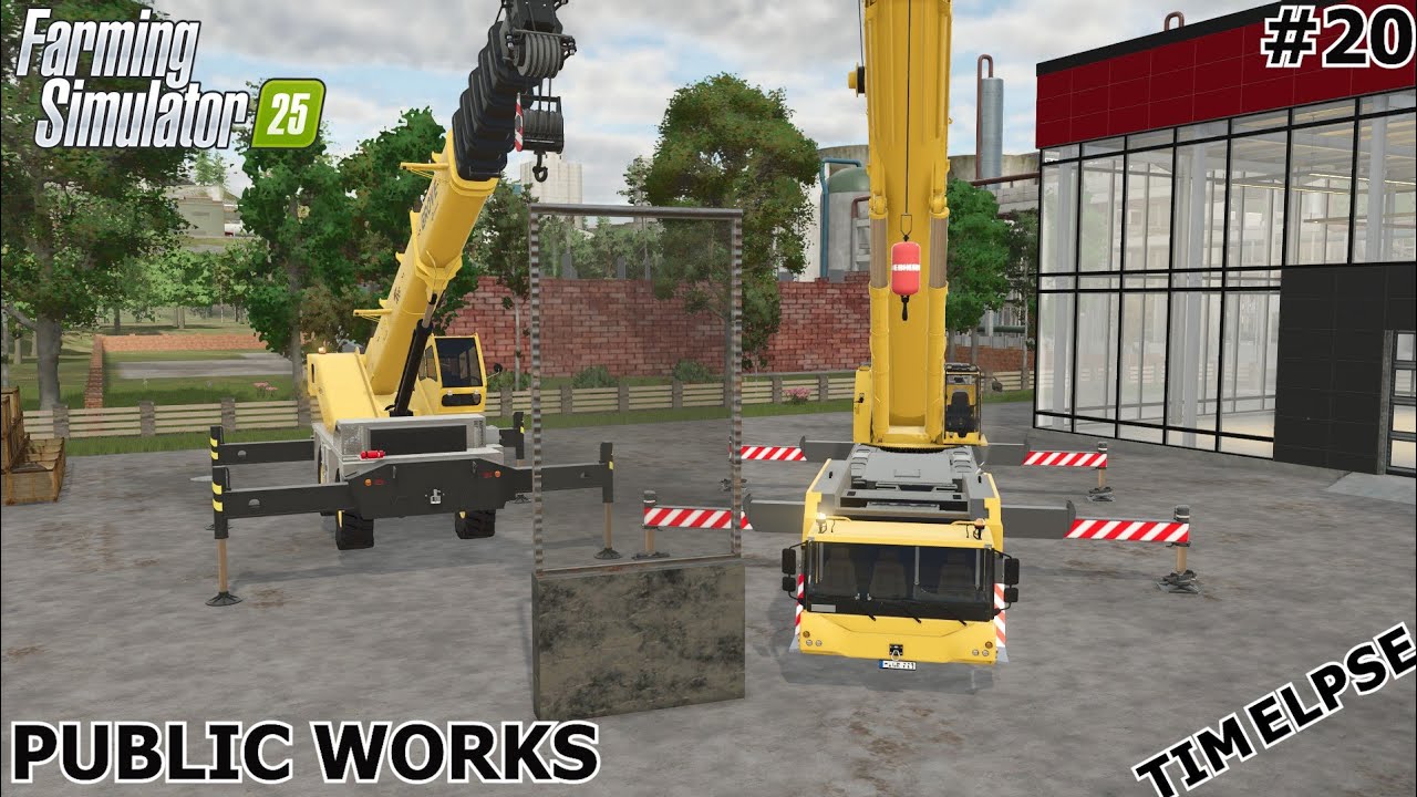 LIEBHERR LTM1450 BUILDING NOISE BARRIER & GLASS SECTION | Public works | Fs 25  Episode 20