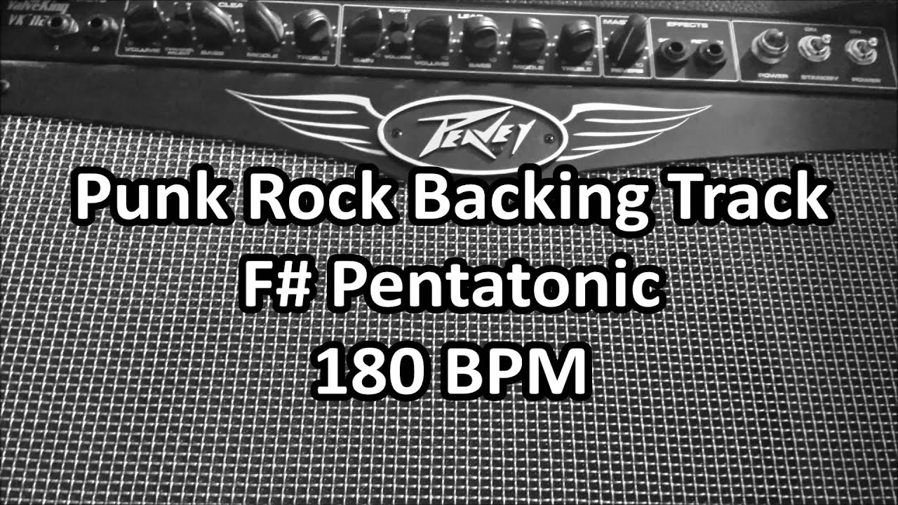 Punk Rock Backing Track in F# Pentatonic 180 BPM