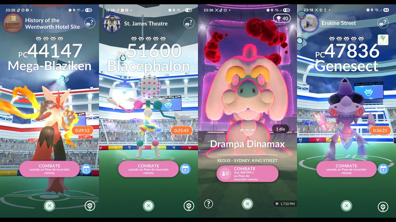Invitaciones a DRAMPA DINAMAX Genesect y más Incursiones Pokemon GO live Remote raid invites