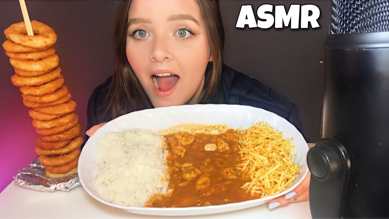 ASMR TORRE DE ANÉIS DE CEBOLA E STROGONOFF DE FRANGO MUKBANG BR (SONS DE MASTIGAÇÃO) | CAMILE ASMR
