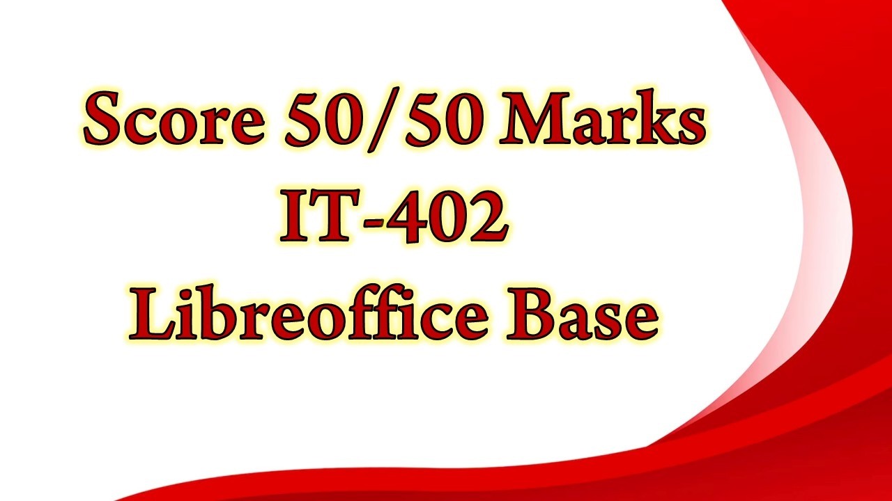 Information Technology IT 402 libreoffice base cbse class x