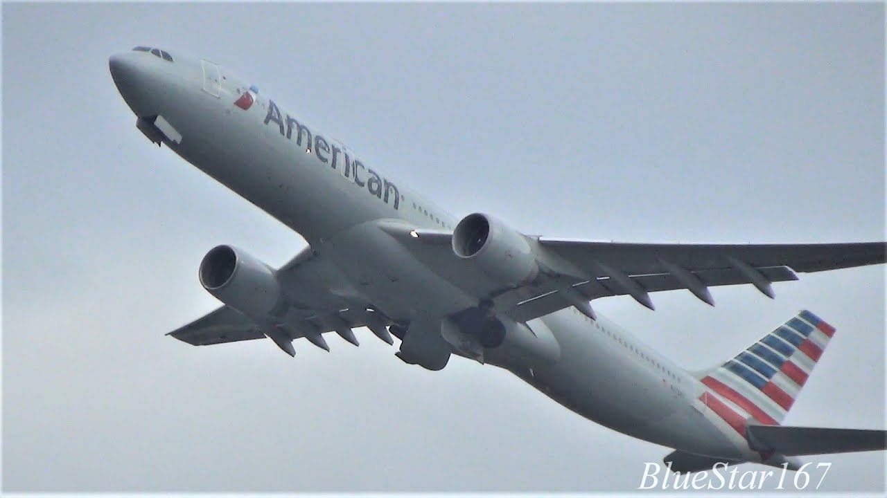 American Airlines Airbus A330-300 (N275AY) takeoff from LHR/EGLL (London - Heathrow) RWY 27R