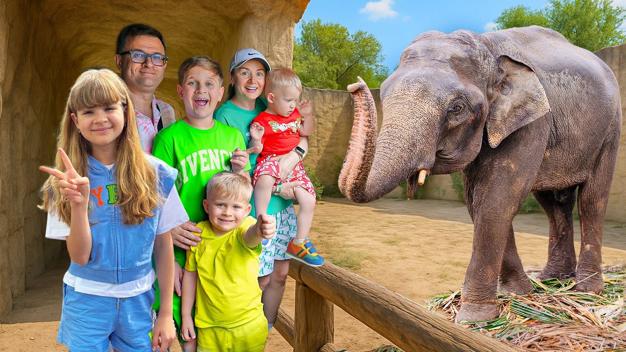 La famille de Diana et Roma au zoo Emirates Park, à Abu Dhabi