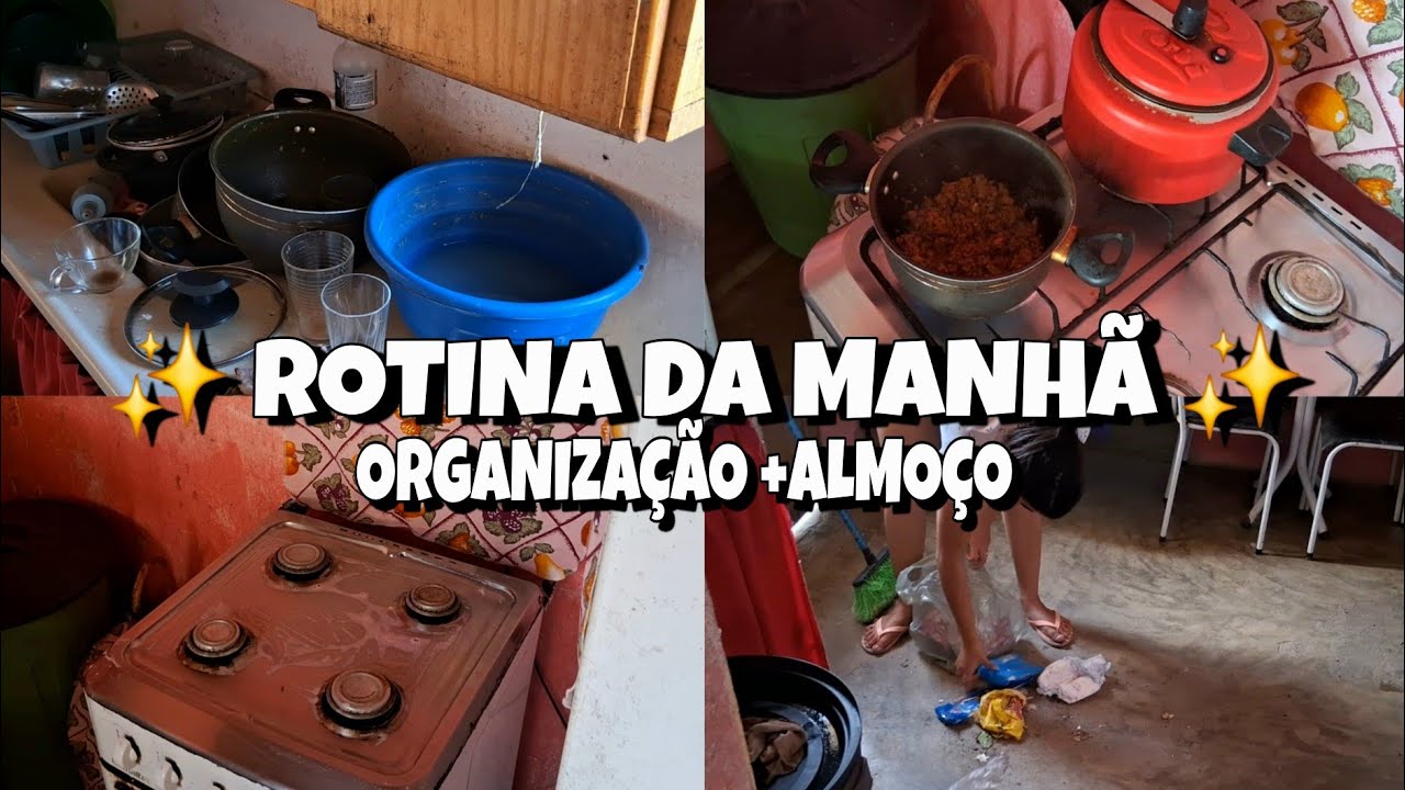 ROTINA DA MANHÃ COMO DONA DE CASA - Organizei toda a Casa + Fiz almoço! ✨️