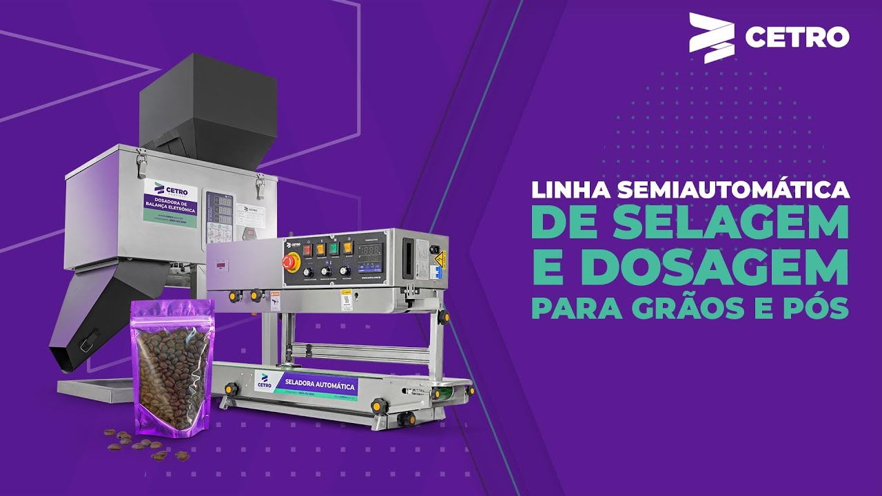 Linha Semiautomática de Selagem e Dosagem para Grãos e Pós 10 - 1000g