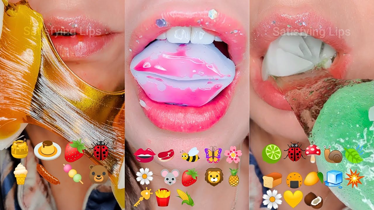 CRUNCHY WAX HONEY JELLY CANDY Satisfying ASMR Eating Compilation Mukbang 먹방