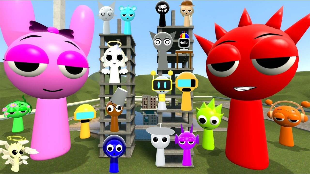 I FOUND ALL MR SUN TREE FUN COMPUTER EVOLUTION SPRUNKI FAMILY in FUNNY LAND Garry's Mod