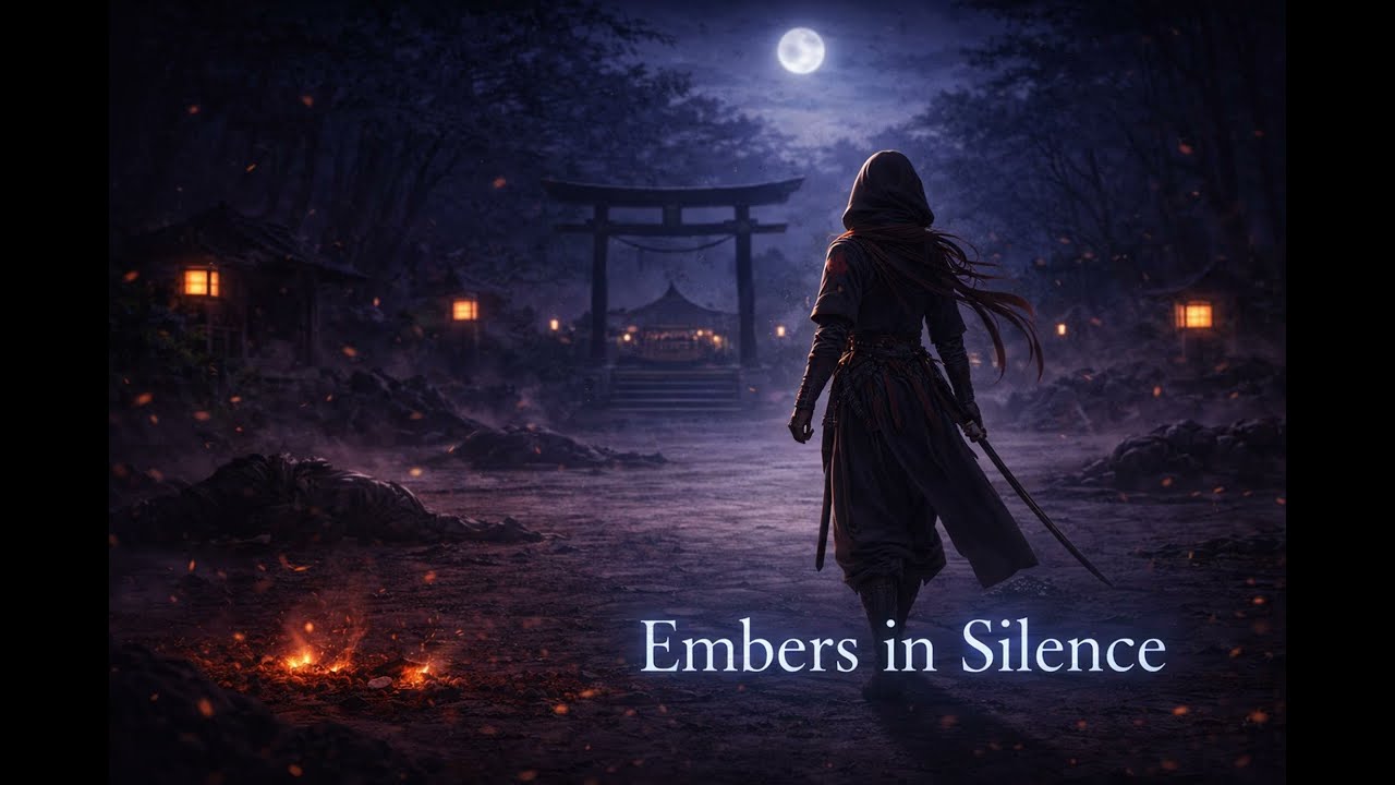 Embers in Silence | Japanese Dark Ambient Shamisen BGM | Chapter of Flame IV