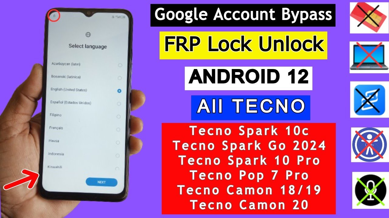All Tecno Android 12 FRP Bypass 2024 New Security Update | Tecno Spark 10c Frp Bypass Without PC