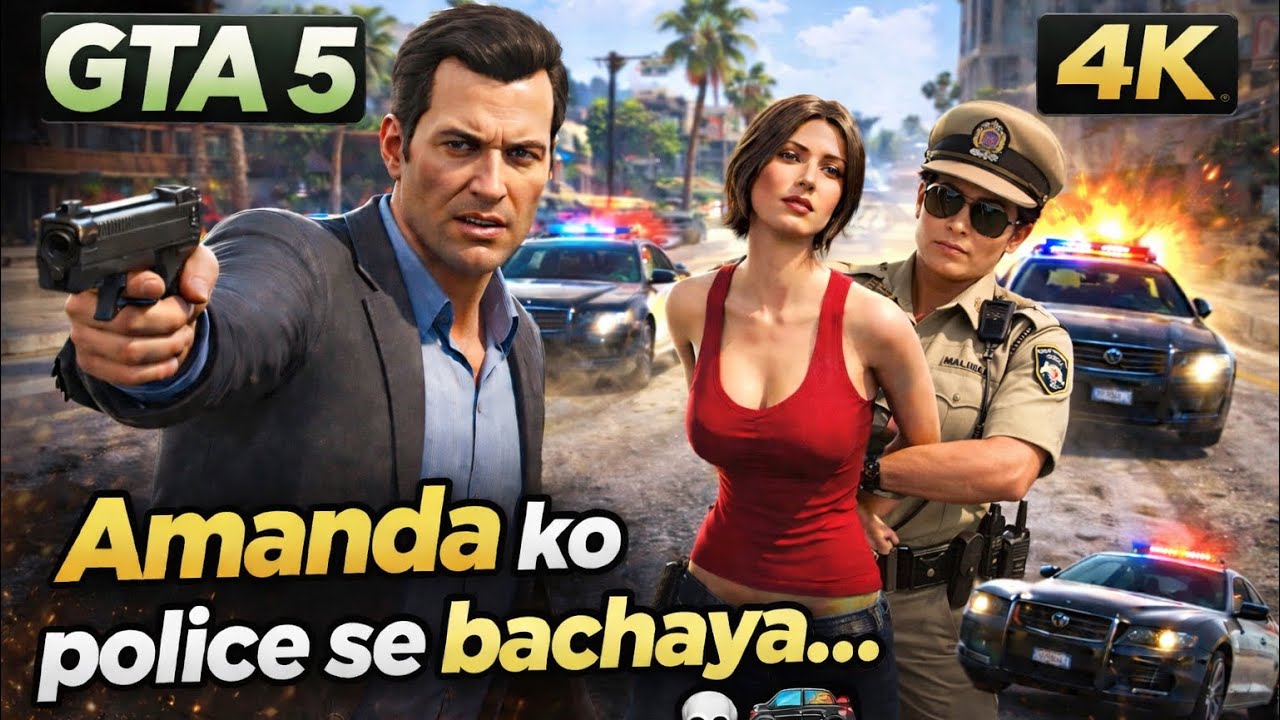 GTA 5 Amanda ko police se bachaya… time pe pahuch gaya!