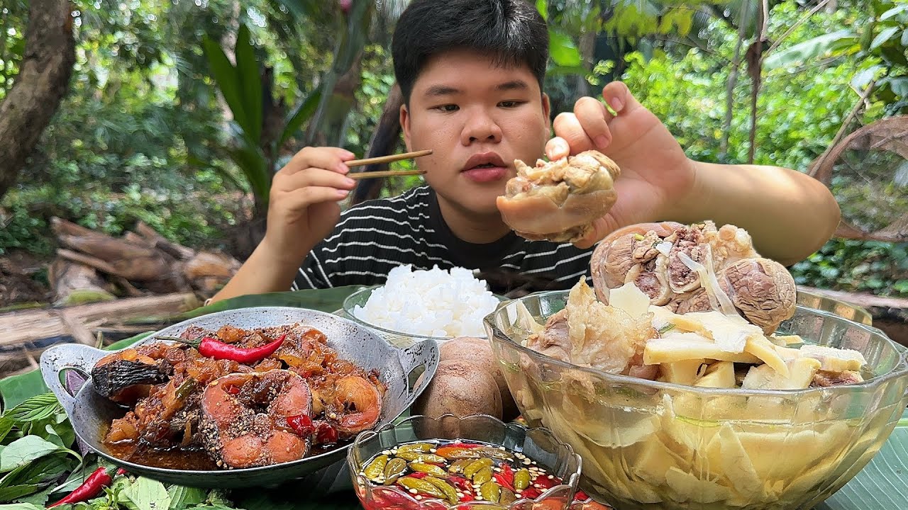 Cá Lóc Kho Tiêu & Canh Măng Giò Heo Hầm Chấm Mắm Ớt Hao Cơm | Dương Doubar