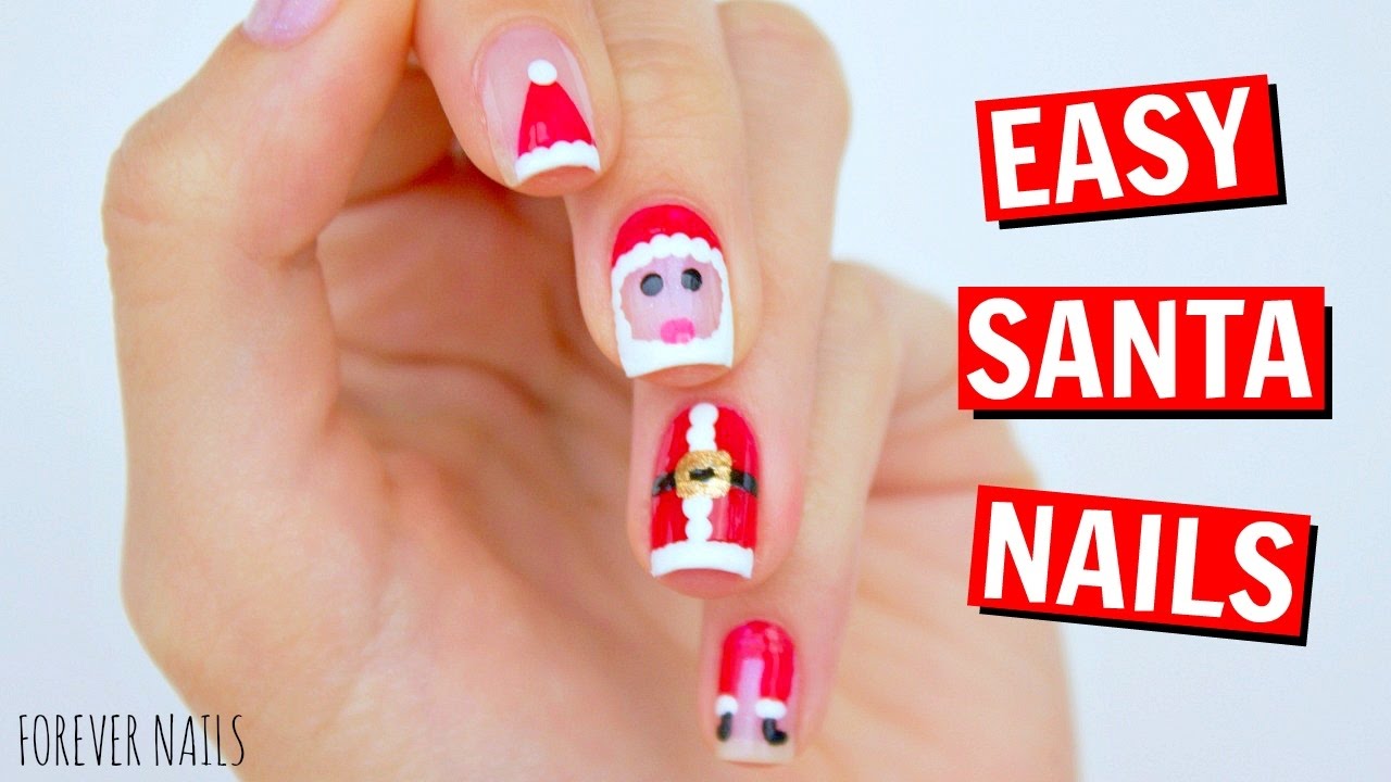 EASY SANTA NAILS | CHRISTMAS NAILS