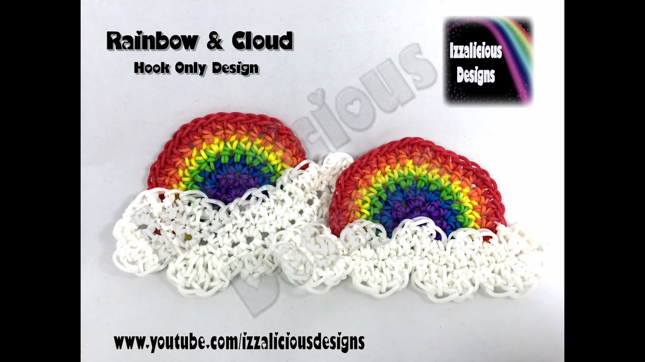 Rainbow Loom - Rainbow & Cloud Charm - Hook Only (Loom-less/Loomless) Design