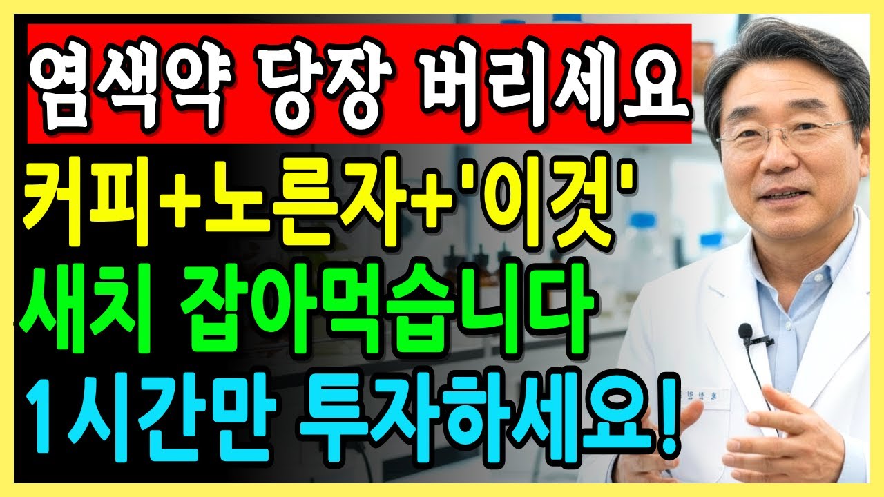 독한 염색약 당장 버리세요. 커피+노른자+이것으로 새치가 사라집니다ㅣ80세도 바로 따라하는 새치염색 (40년 피부과 의사 후기)