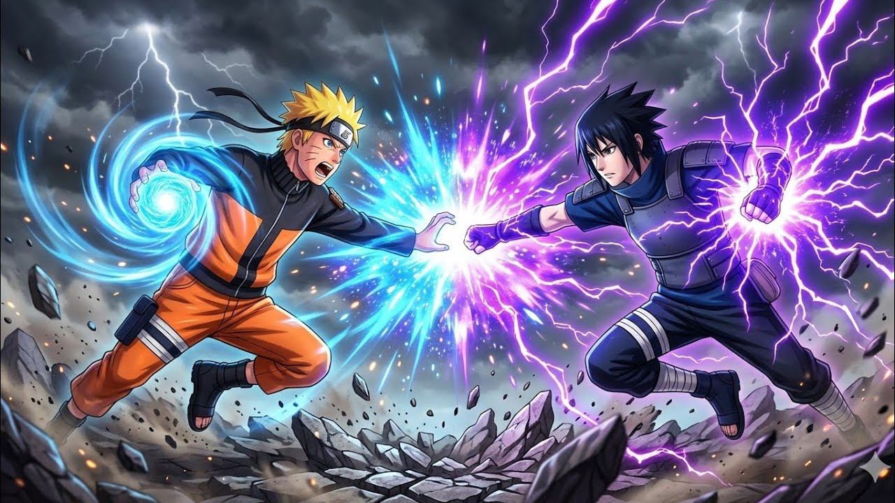 ⚔️ Naruto Uzumaki vs 🔥 Sasuke Uchiha #animeeart #anime #trending #shorts 