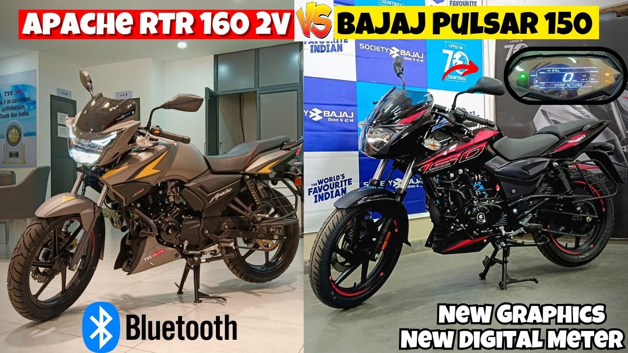 2024 New Bajaj Pulsar 150 TD Vs TVS Apache RTR 160 2V E20 Model | Detailed Comparison 😍