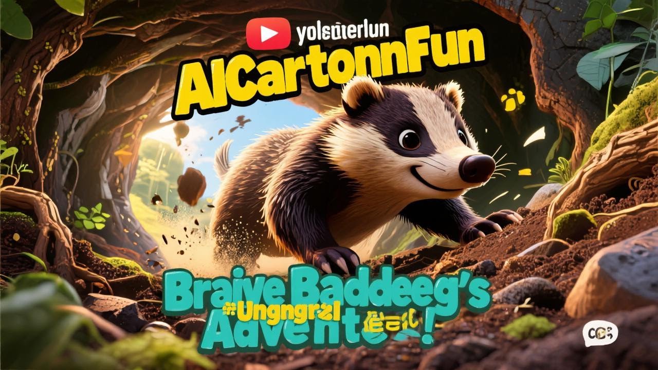 🐾🕳️ Brave Badger&rsquo;s Underground Tunnel Adventure!  Fun Cartoon 🌈✨ @AICartoonFun88 @FunToons880