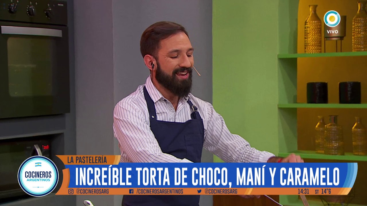 Tarta de maní, caramelo y chocolate parte 1