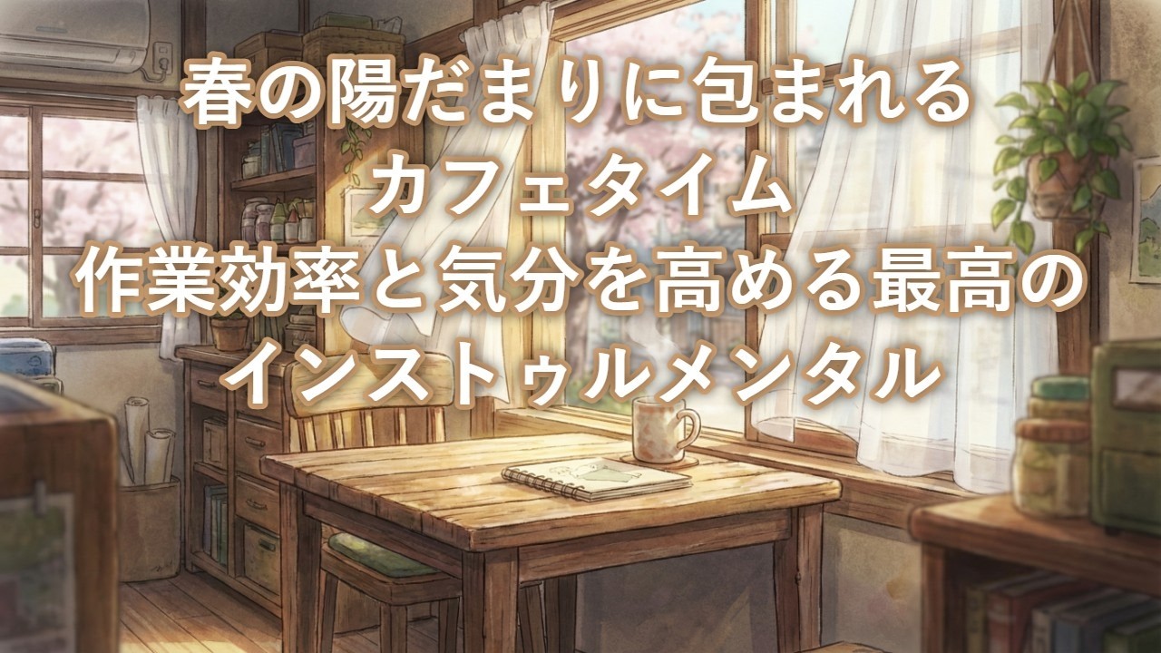 【朝の贅沢BGM】春風と陽だまりのカフェタイム☕️ 集中力が高まる心地よいボサノバ＆ピアノ   作業用・読書用・勉強用