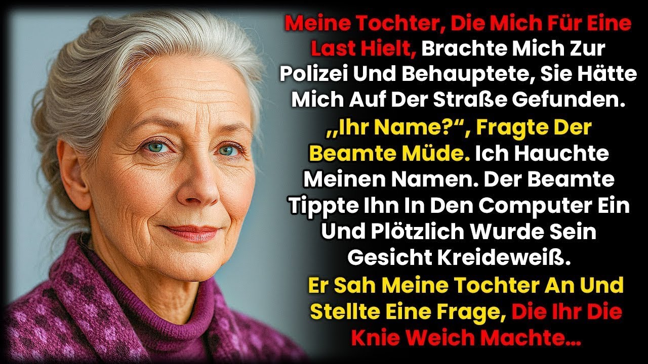 Meine Tochter brachte mich zur Polizei und sagte, sie hätte mich draußen gefunden – doch dann…