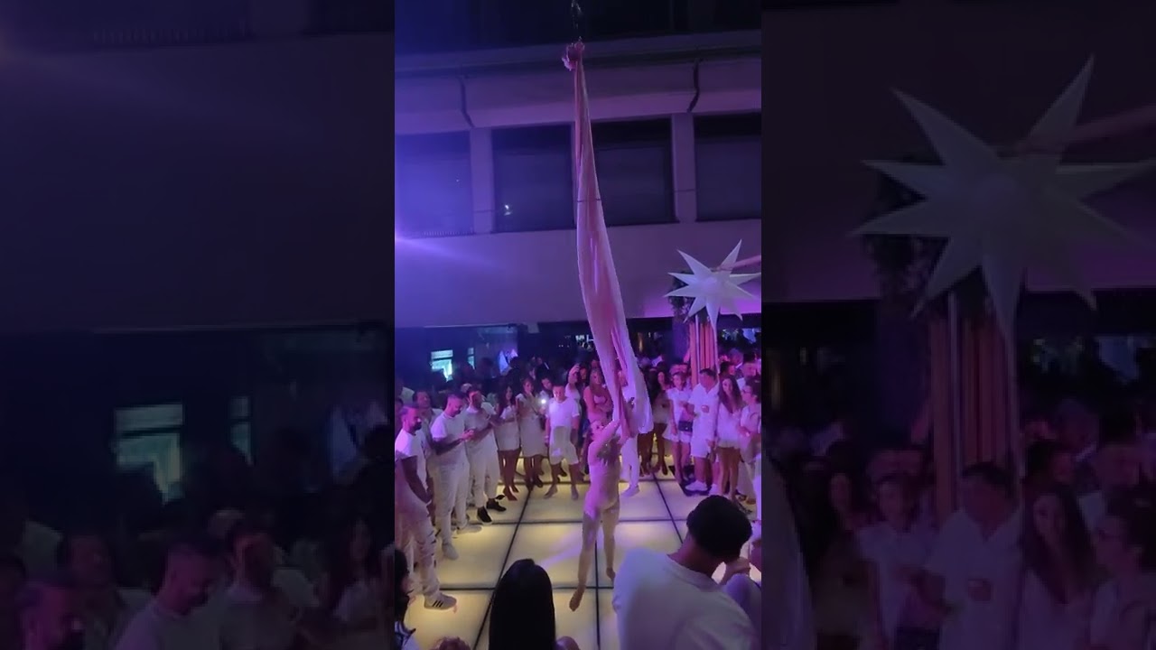 Julia Wahl: Aerial Hammock Show - Pink & White Party