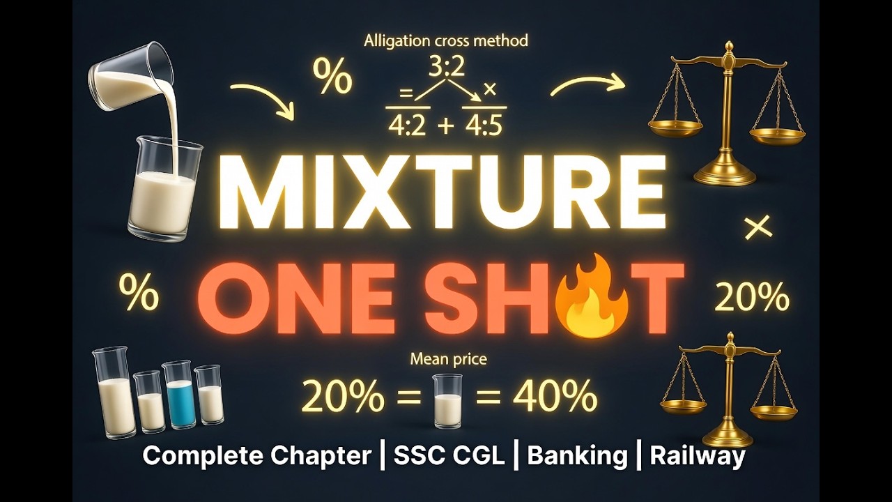 Mixture One Shot | Complete Arithmetic Maths Lecture in Hindi | SSC CGL, Bank, Railway
