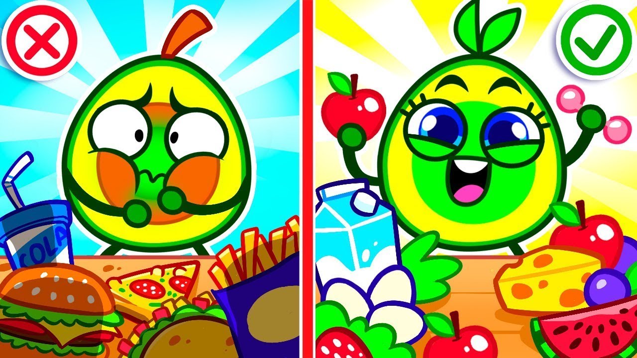Comida Saudável vs Comida Lixo 🍏🍕 Bons vs Maus Hábitos