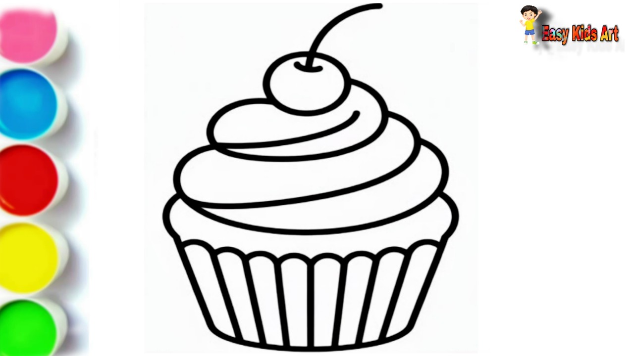 🍒 Как нарисовать милый кекс шаг за шагом | Простое рисование для детей