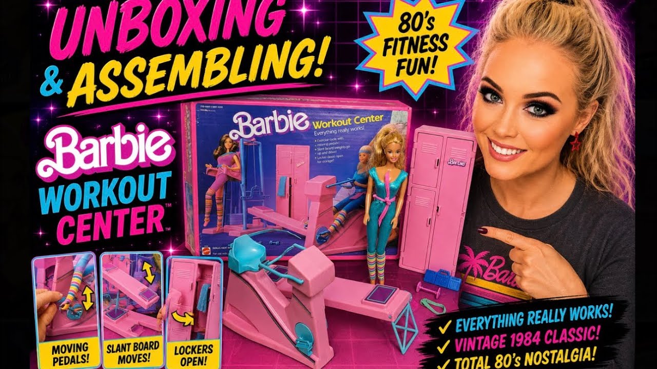 Unboxing and assembling the Barbie Workout Center from 1984