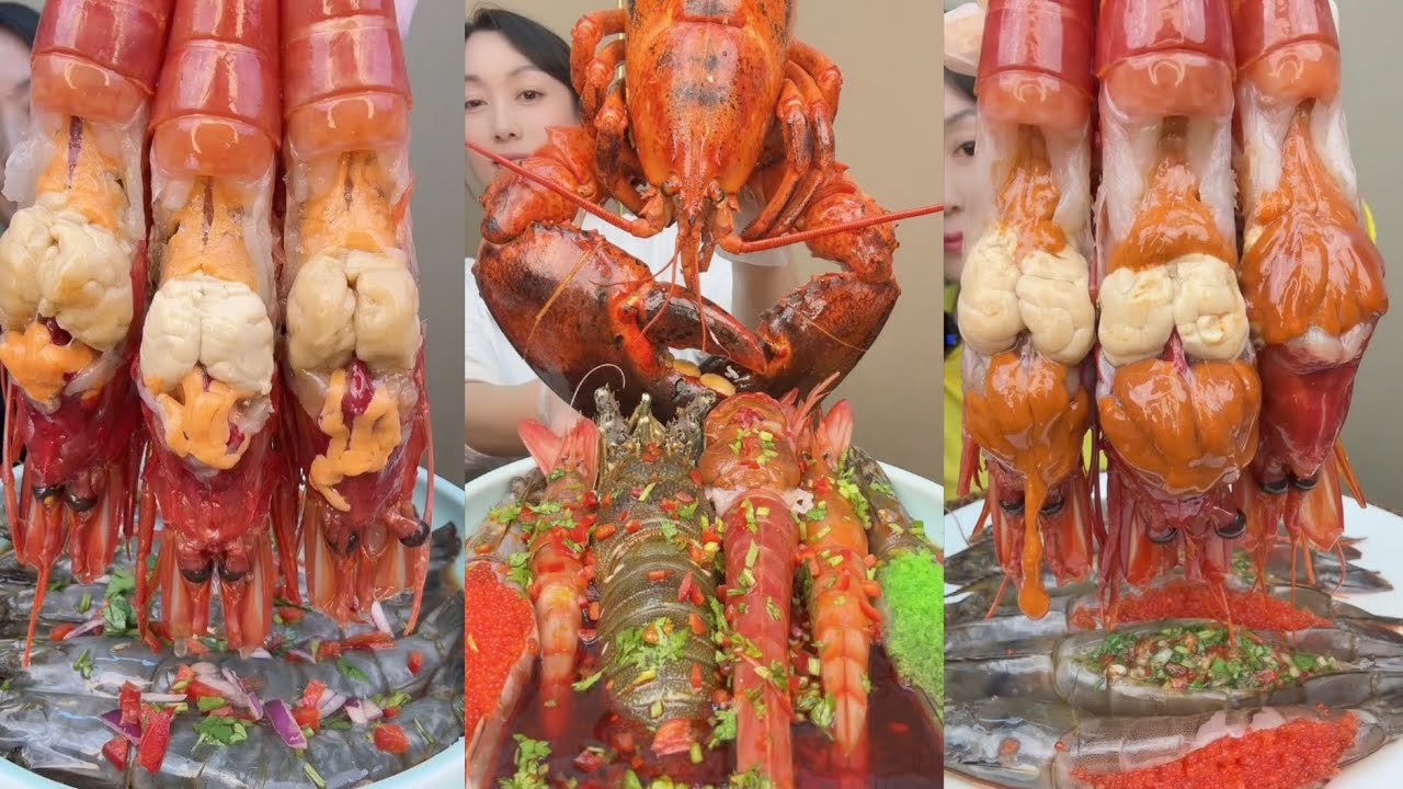 EAT SEAFOOD LOBSTER SHRIMP RED DEVIL SHRIMP SNAIL YUMMY....#mukbang #yummyfood #delicious