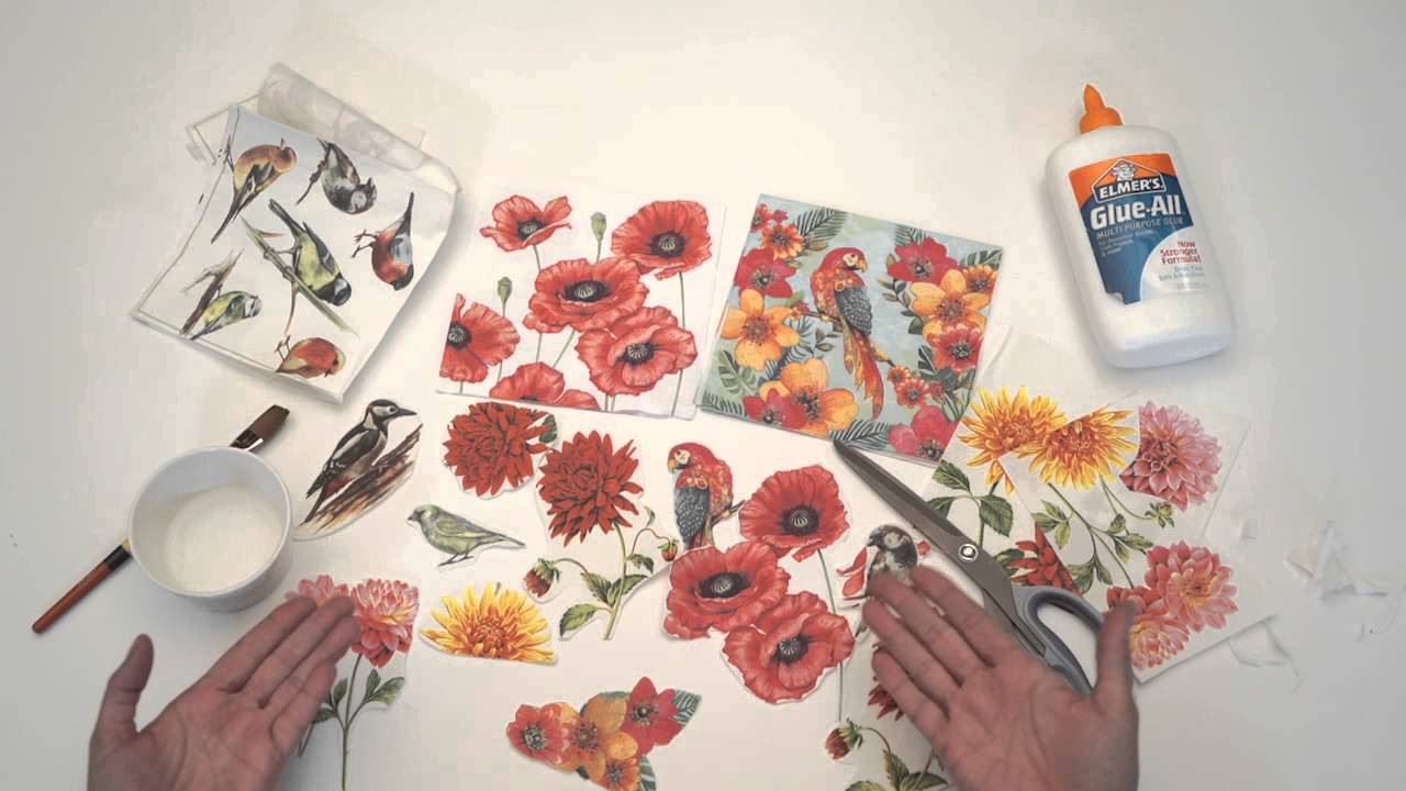 Lámpara de decoupage