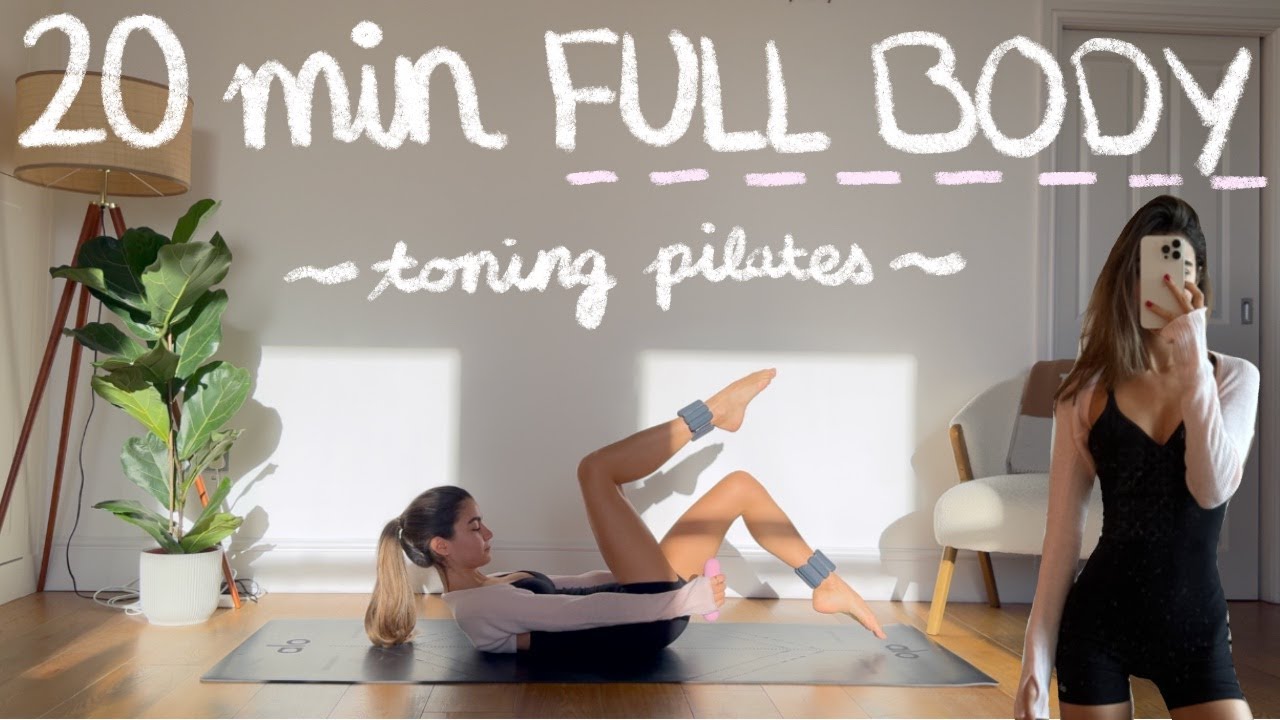 20MIN full body pilates hourglass workout // intermediate level w/weights | LIDIAVMERA
