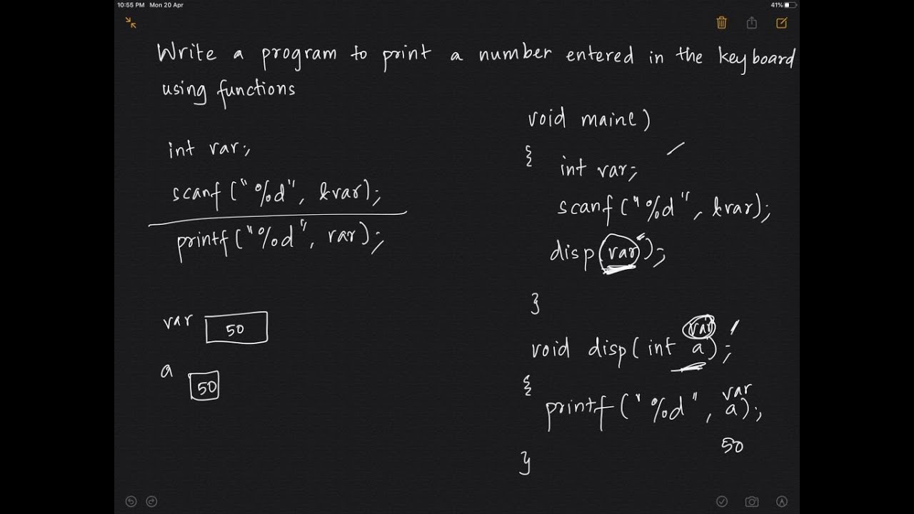 Input and Display using Functions