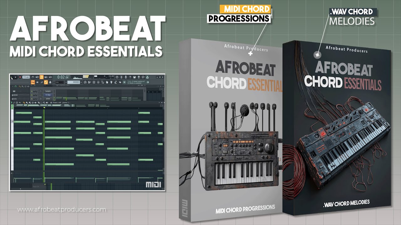 FREE DOWNLOAD 100+ Afrobeat MIDI Chord Essential Sample Pack Melody Loops MIDI Kit