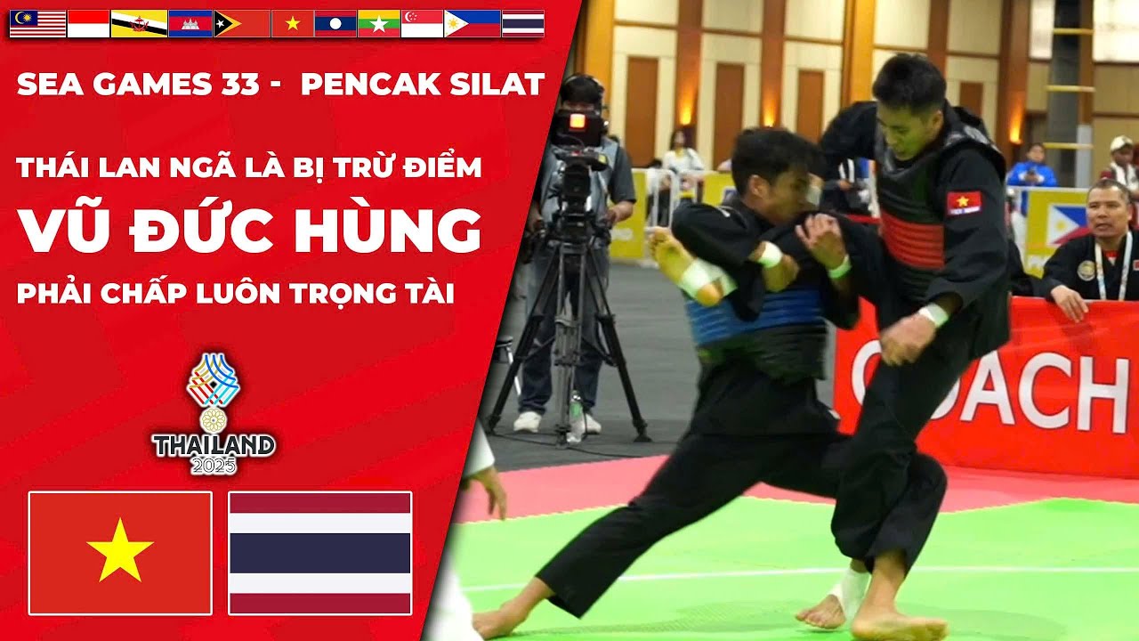 SEA Games 33 | Thái Lan ngã là bị trừ điểm, Vũ Đức Hùng phải chấp luôn trọng tài
