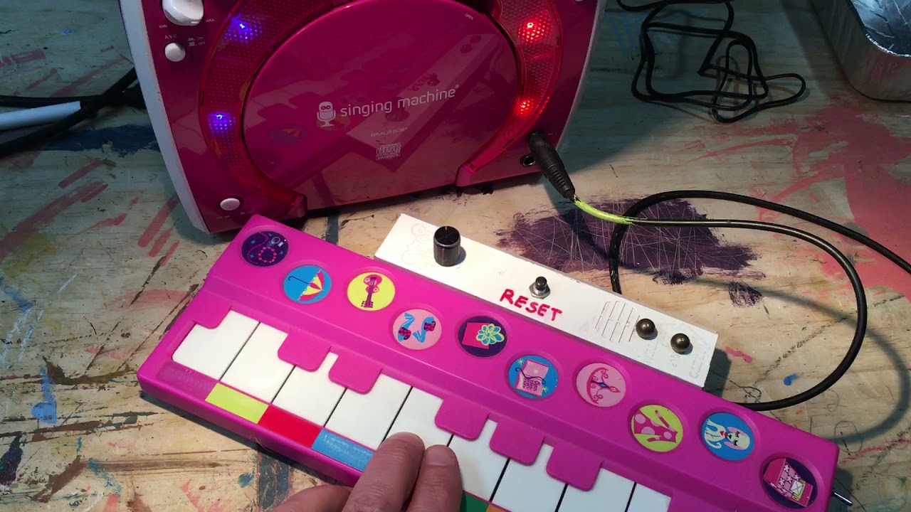 Circuit Bent Barbie Learns Piano & Singing Machine LIVE on the bench.