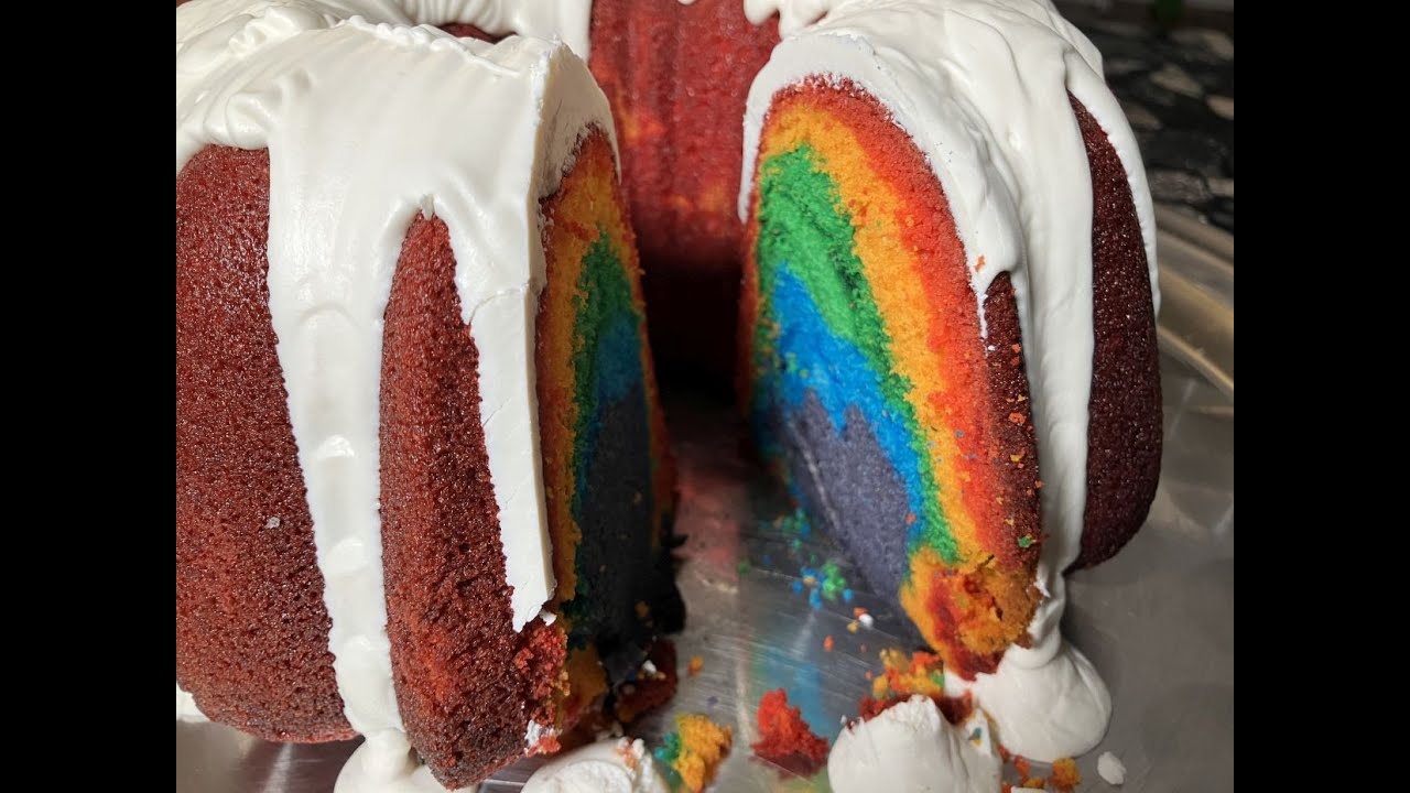 Cast Iron Rainbow Pound Cake