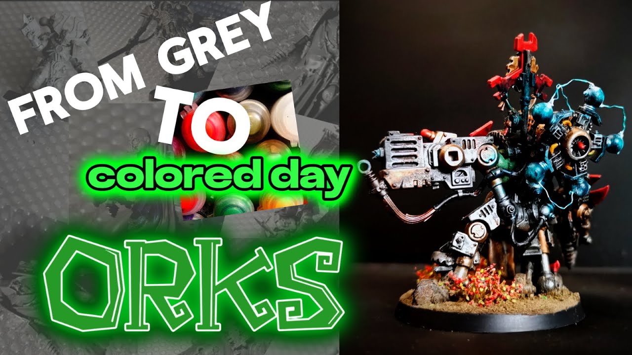 WARHAMMER 40k ORKS Big Mek painting tutorial miniatures hobby art passion electric lightning