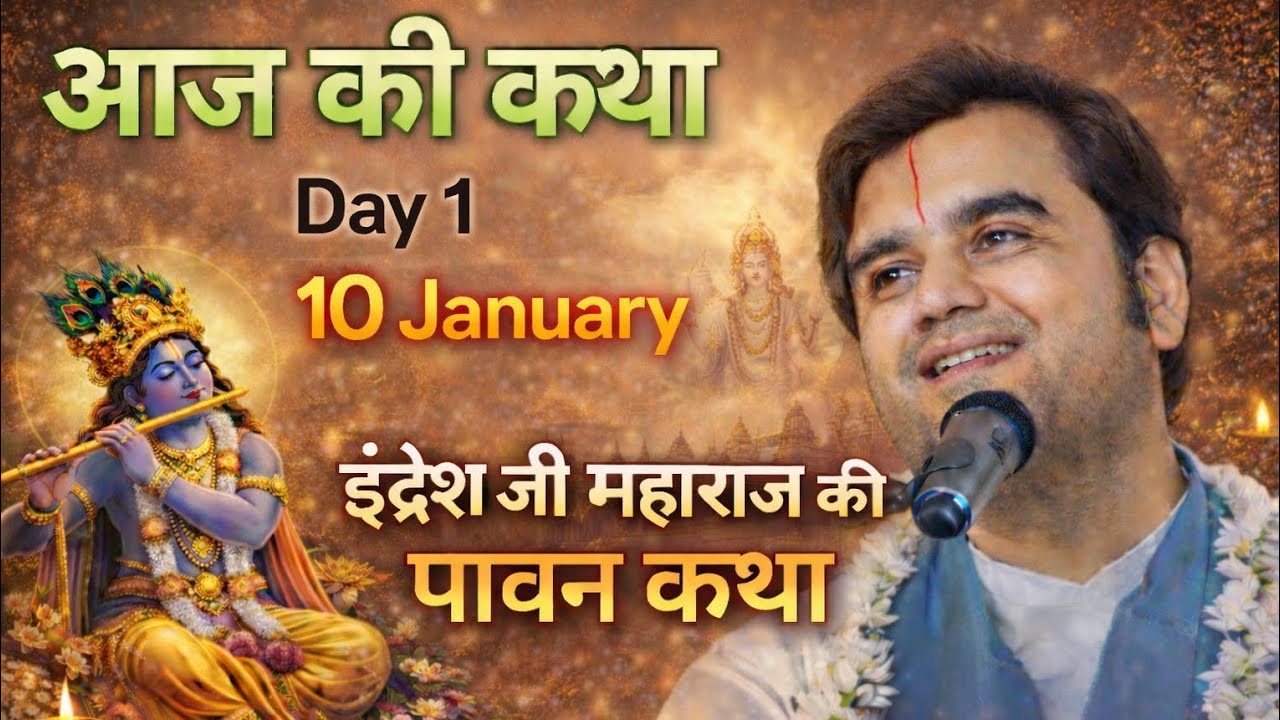 Day 1 कथा||January 10 आज की कथा 😄||Indresh Ji Maharaj ki Pavan kathaen @BhaktiPath #bhaktibhav 