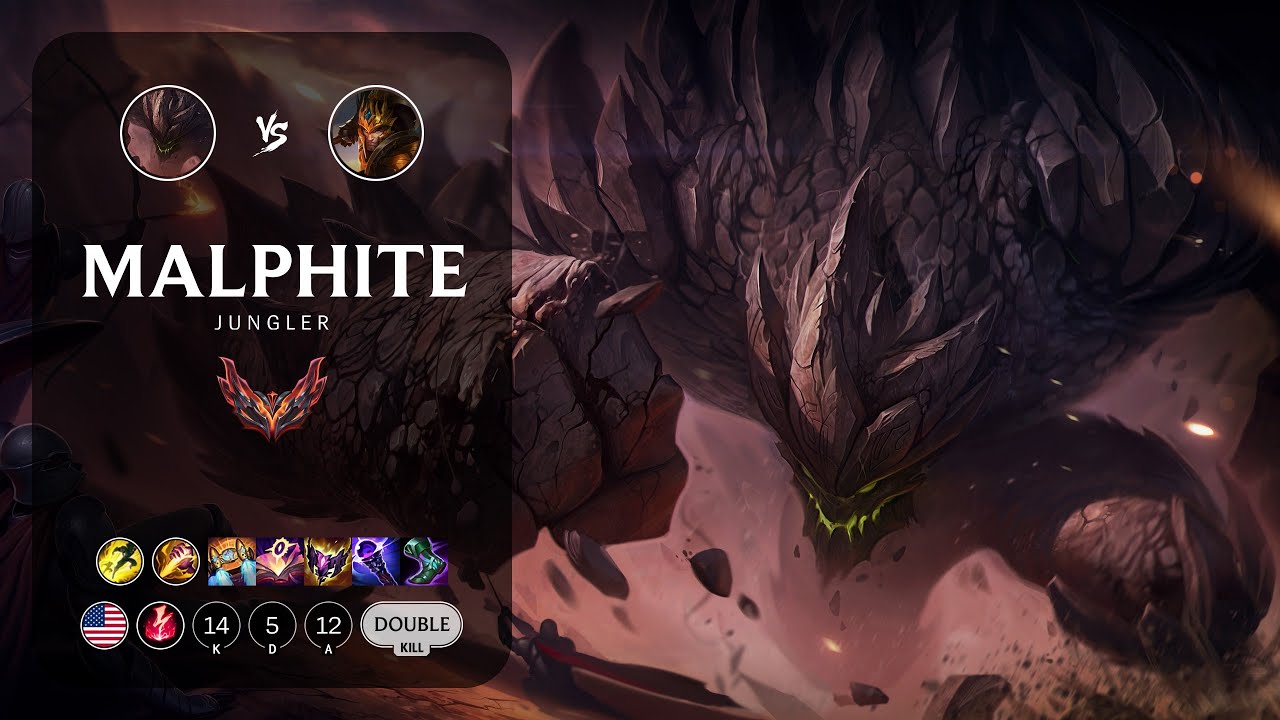 Malphite Jungle vs Jarvan IV - NA Grandmaster Patch 13.8