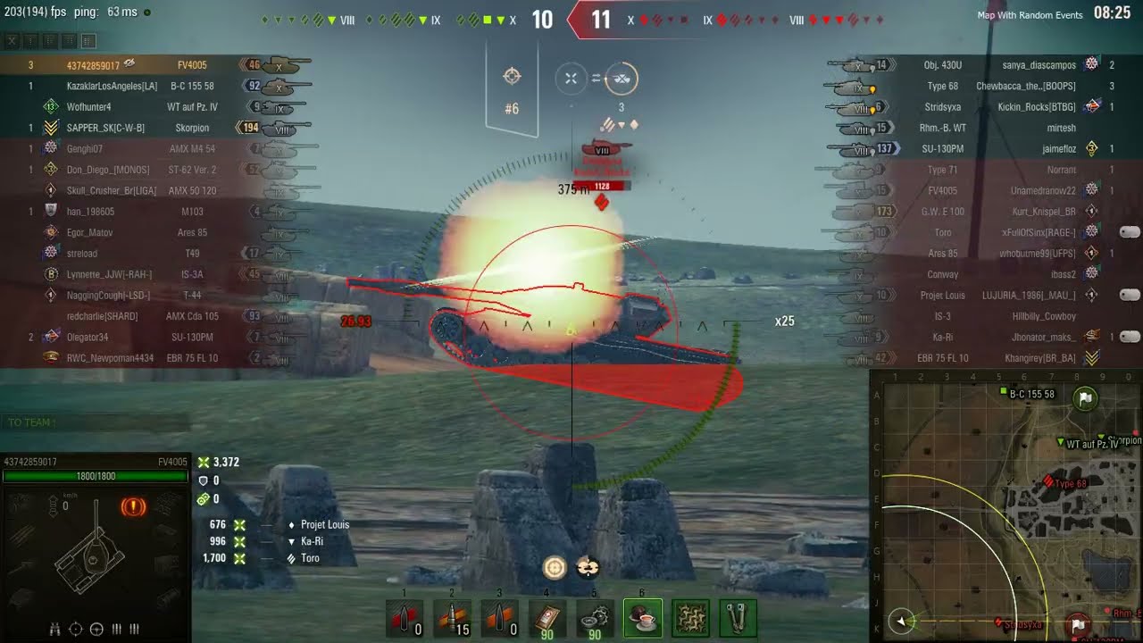 FV4005. Mastery Badge 1 battle: a battle on January 28, 2026. On Siegfried Line.