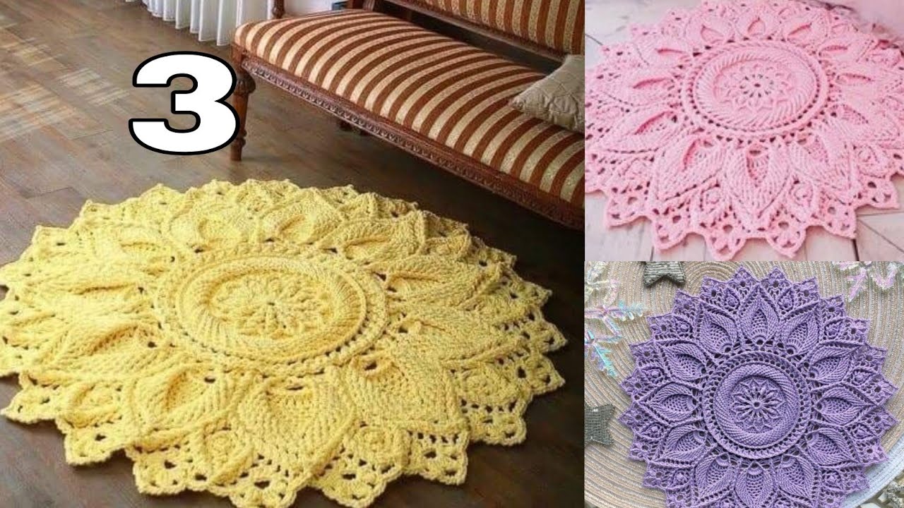 سجاده كروشيه متر /مانديلا كروشيه /سجاده اناناسه /الجزء الثالث/rug crochet carpet