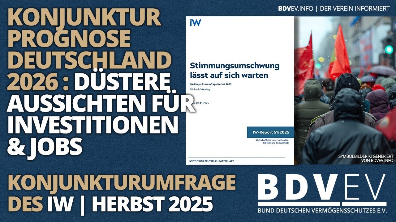 IW Konjunkturprognose Deutschland 2026 | D&uuml;stere Aussichten f&uuml;r Investitionen & Jobs